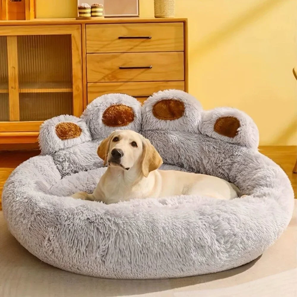Cozy Gray and Brown Dog Bed Size S